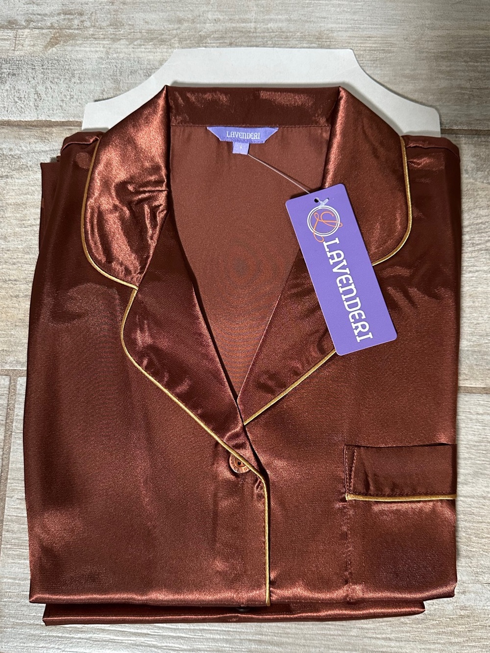 Women's Satin PJ Set in Deep Copper